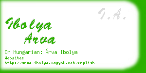 ibolya arva business card