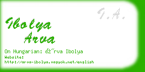 ibolya arva business card